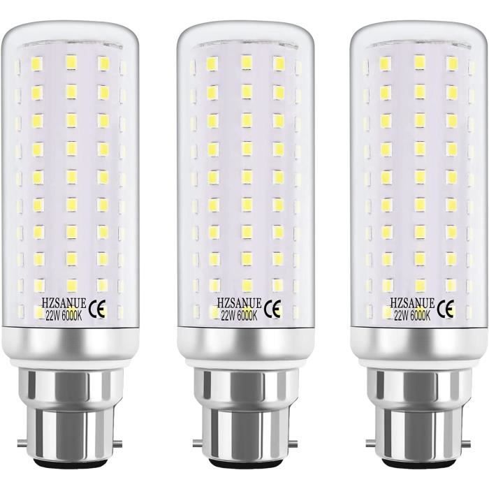 LED Ampoule à Maïs 22W, B22 LED Ampoules, 6000K Blanc Froid