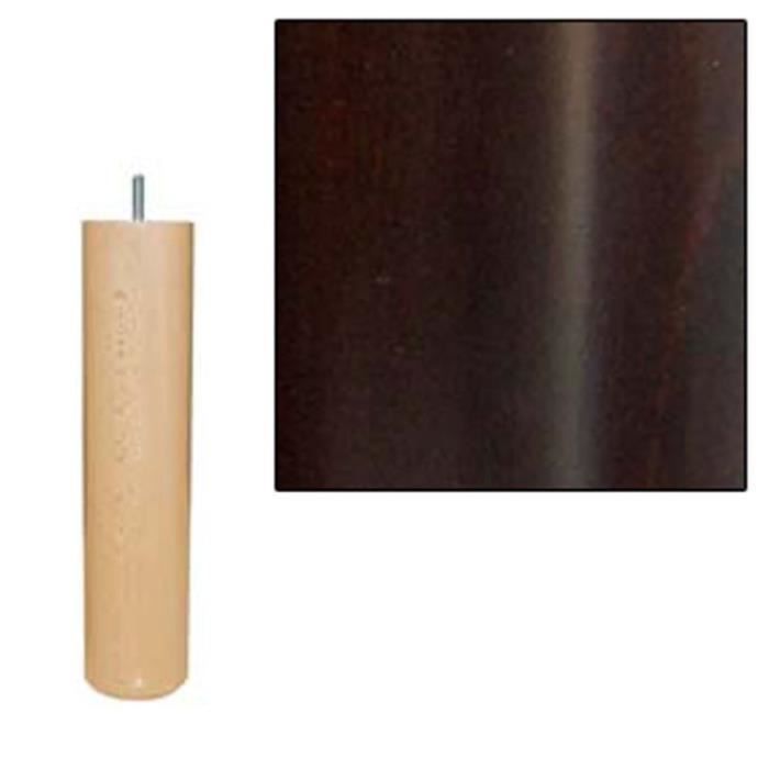 Pieds de lit cylindriques - Wengé - 70x300mm - Bois massif - Hauteur réglable - Jeu de 4