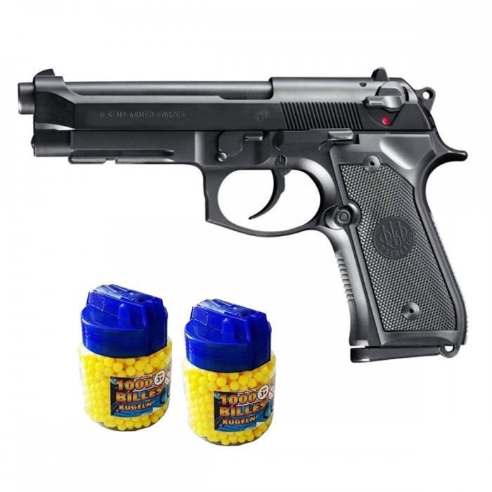 Beretta M9 Pistolet à billes Métal à Gaz + 2000 billes - Airsoft -  Cdiscount Jeux - Jouets