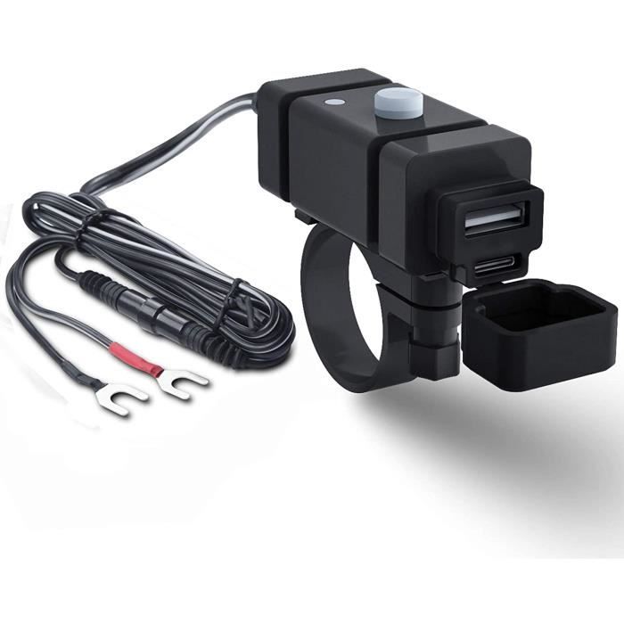 Kit Chargeur de téléphone pour Moto 18W, Charge Rapide de l'anneau à l'USB  C 3.0A, Double Port USB Mobile sur Le Guidon avec [L737] - Cdiscount  Téléphonie