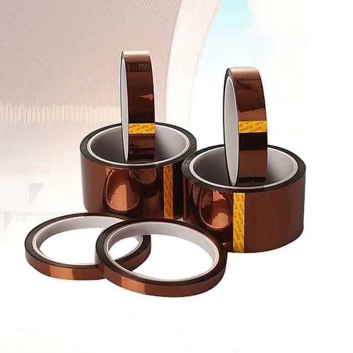 Ruban Adhésif Polyimide (Kapton) 12mm X 30m - Résiste Jusqu'à 280°C, Couleur Doré - Neuf, Garantie Satisfait Ou Remboursé