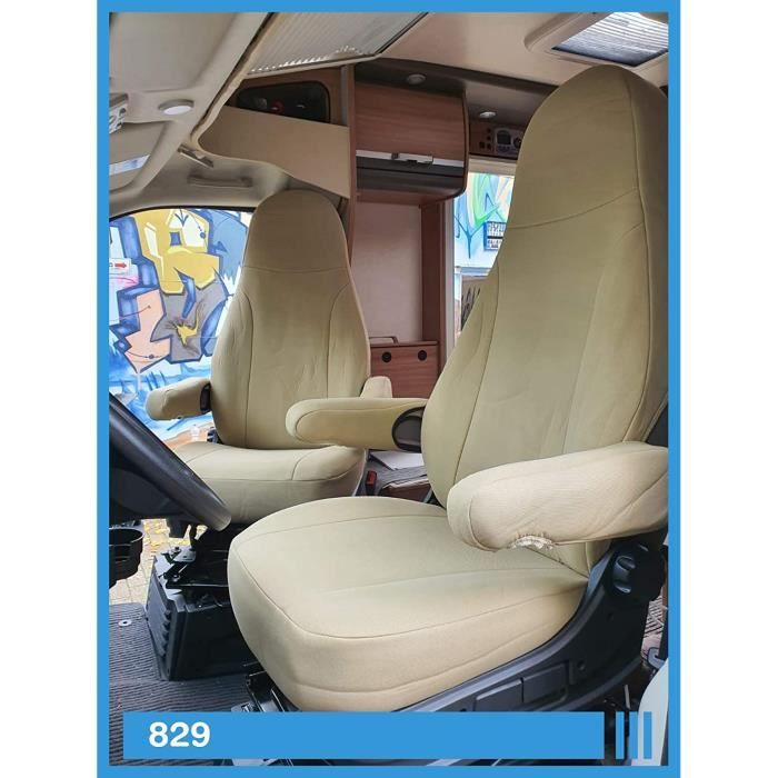 K´Foam 2x Housse pour siège Capitaine Camping-Car Fiat Ducato Chocolat –  Beige - Cdiscount Auto