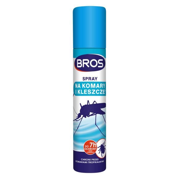 Spray anti-moustiques et tiques 90 ml Protège également contre les moustiques tropicaux BROS