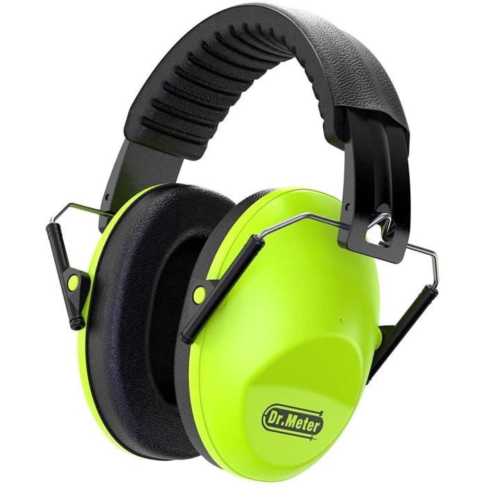 Casque Anti-Bruit Dr.meter Enfant - Réduction 27dB - Réglable Et Pliable - Pour Dormir, Étudier - Vert