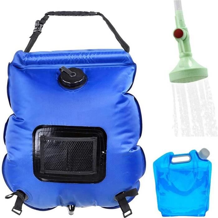 Sac Douche Solaire Camping 20L - Chauffage Énergie Solaire, Portable Avec Thermomètre