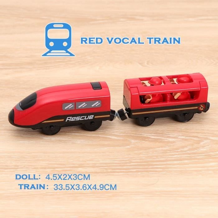 Train Électrique En Bois Jouet - Locomotive Magnétique à Grande Vitesse Avec Voiture - Cadeau Enfant