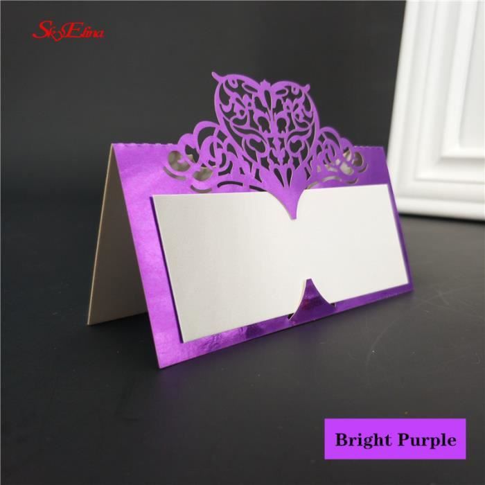 50 Cartes Place Mariage Forme Oiseau - Pour Décoration Verre Vin, Rose