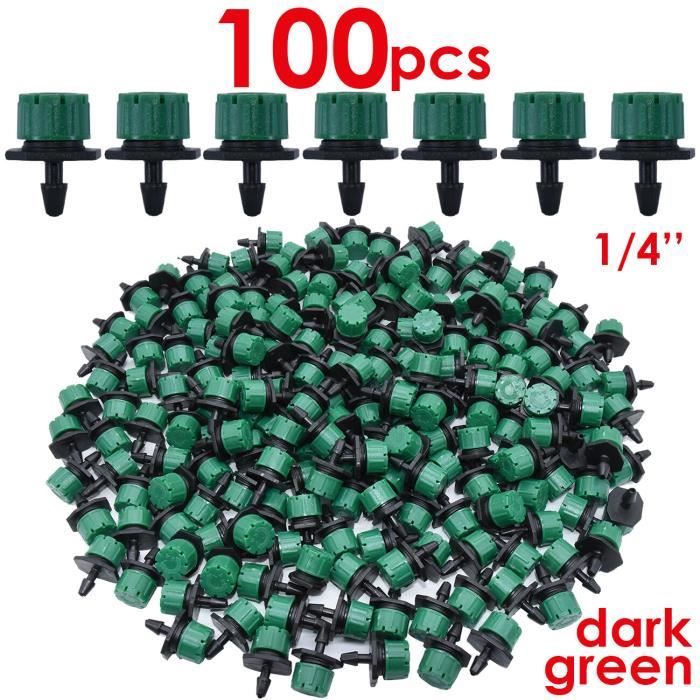 100 Pcs Goutteur Irrigation Réglable, Tête de gicleurs d'irrigation Irrigation Drippers Goutte À 100 Pcs Goutteur Irrigation Réglable, Tête de gicleurs d'irrigation Irrigation Drippers Goutte À