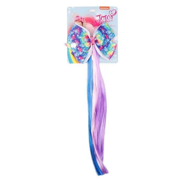 Grand nœud de cheveux à paillettes bleu chatoyant signature JoJo Siwa Auqa Grand nœud de cheveux à paillettes bleu chatoyant signature JoJo Siwa Auqa