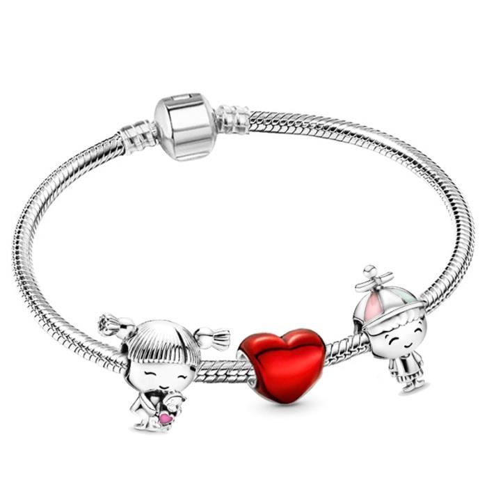 Bracelet à Breloques Thème Paris - Gris Argent - Création FANTAISIES-POUR-TOUTES