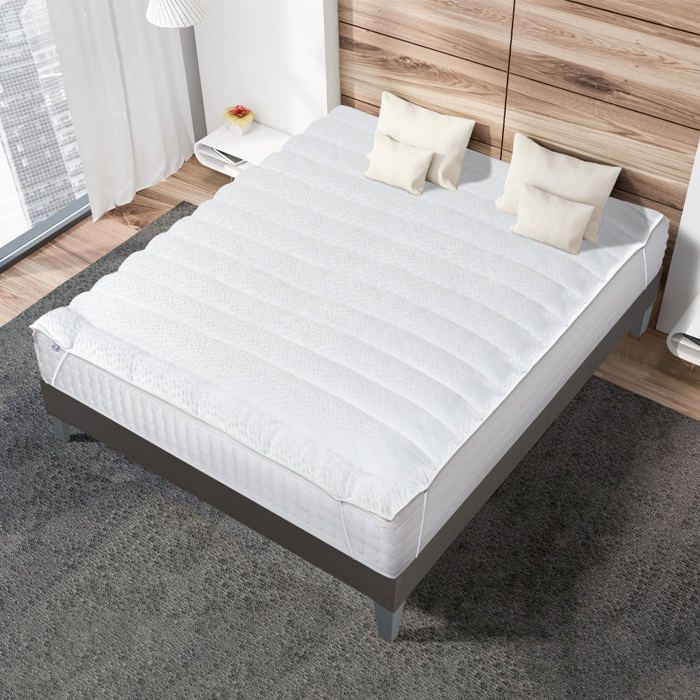 Surmatelas Wellness 140x190 cm - Fibres creuses - Douceur légère - 2 cm