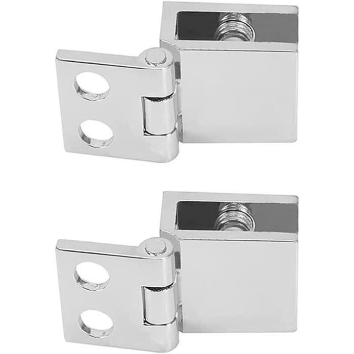 Charnière ronde pour porte en verre épaisseur 4–6 mm avec trou de 19 mm et plaque de 25 mm