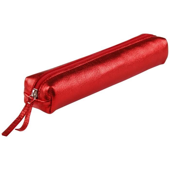 Clairefontaine 8692C Trousse rotonda in vera pelle, 22 cm x 5.5 cm di diametro