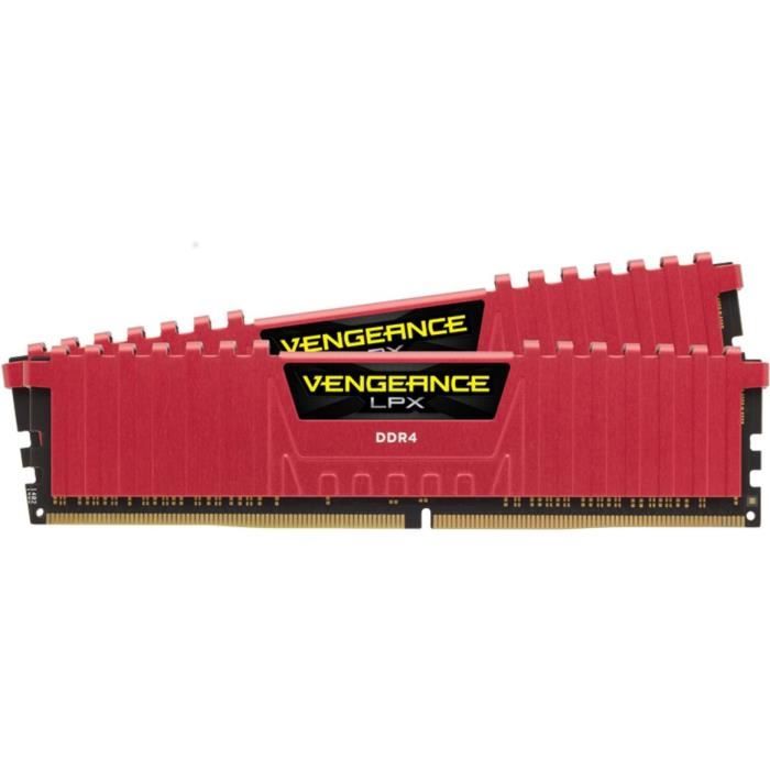 Vente Memoire PC CORSAIR Mémoire PC DDR4 - Vengeance - 16 Go (2 x 8 Go) - 3000MHz - CAS 15 (CMK16GX4M2B3000C15R) pas cher