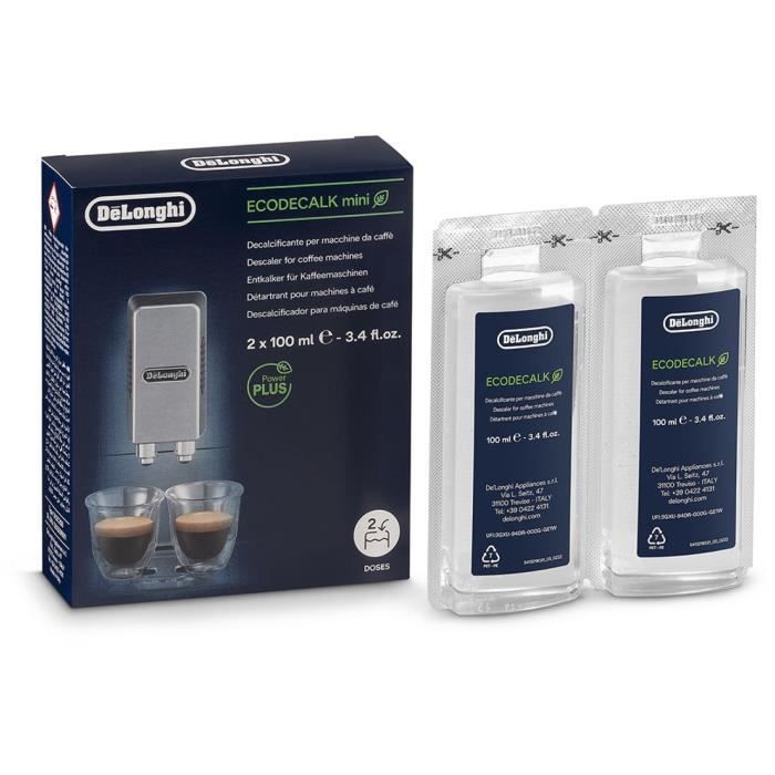 DELONGHI DLS C200 Détartrant EcoDecalk Mini 2x100ml pour toutes les machines à café Delonghi