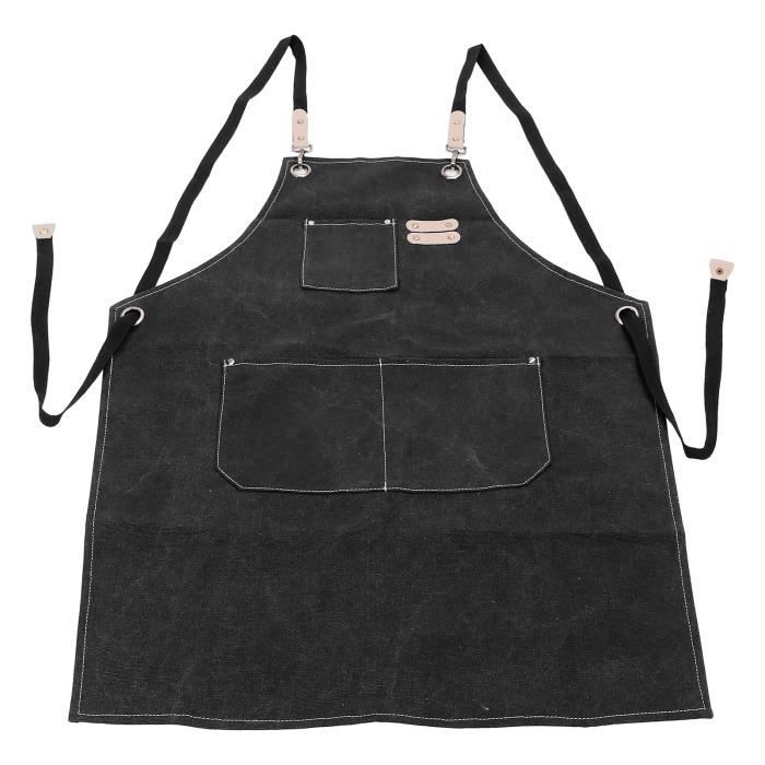 Tablier De Cuisine étanche Avec Poches Larges - Toile PVC, Réglable, Facile à Nettoyer, Pour Hommes Et Femmes (75x67 Cm) - 4