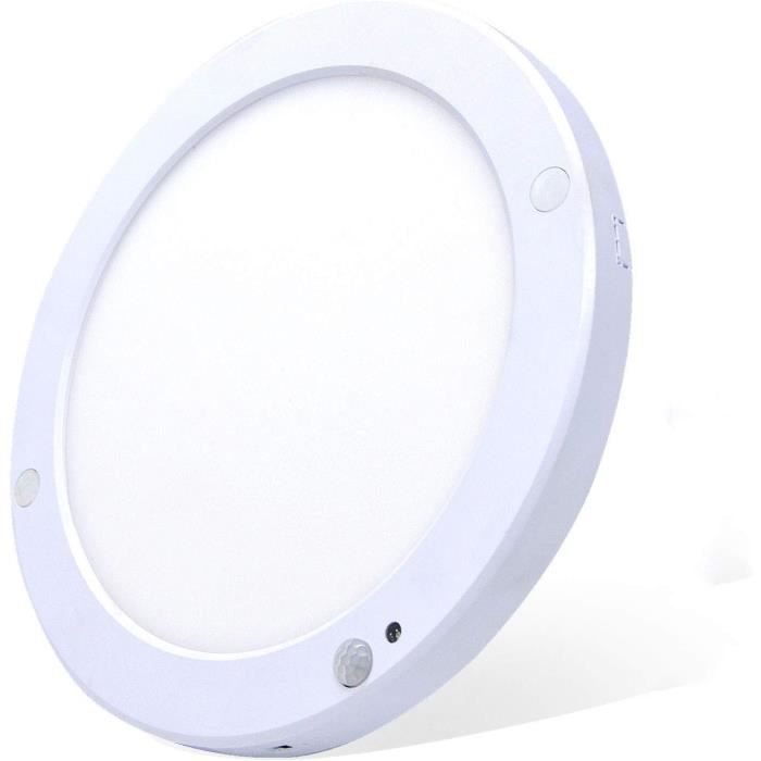 Plafonnier LED étanche ECO LIGHT 18W 1440lm 4000K Avec Détecteur PIR - Blanc, IP44