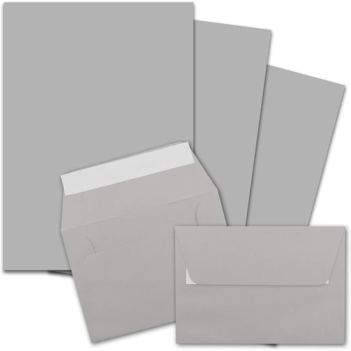 Lot De 50 Sacs Postaux Auto-scellants Gris - 5 Tailles Mélangées, Polyéthylène 55-60 Microns