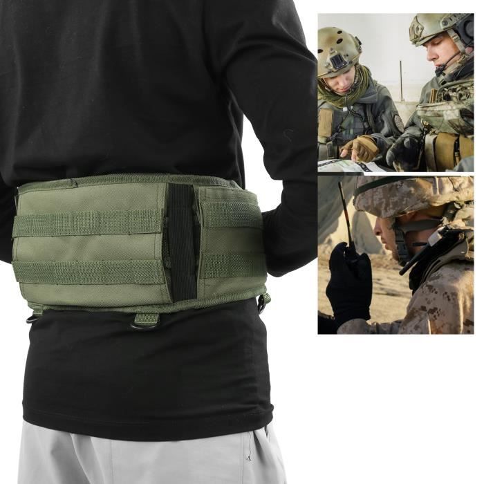 Sac De Taille Tactique Nylon 1000D - Vert, Ceinture Réglable - Chasse Rando