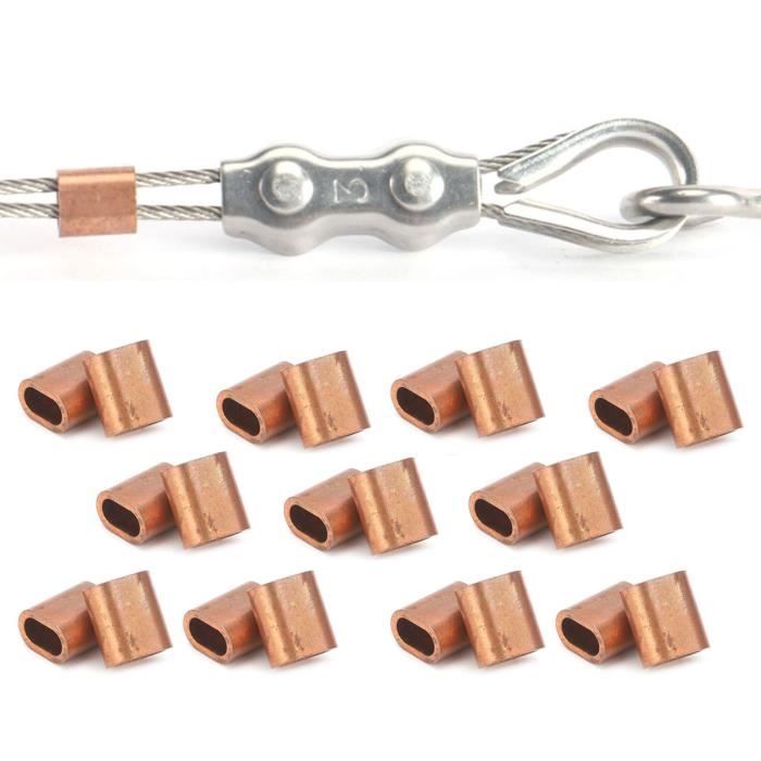 Manchons De Sertissage Aluminium 3/8" Pour Câble Métallique - Lot De 10 Pièces (ferrules)