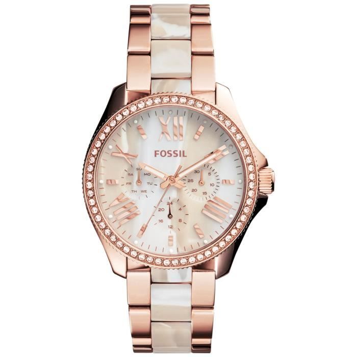 Fossil AM4616 Cecile Montre De Femme Cadran Beige Marbré Multi-Fonction  Bracelet Deux Tone - Cdiscount Bijouterie