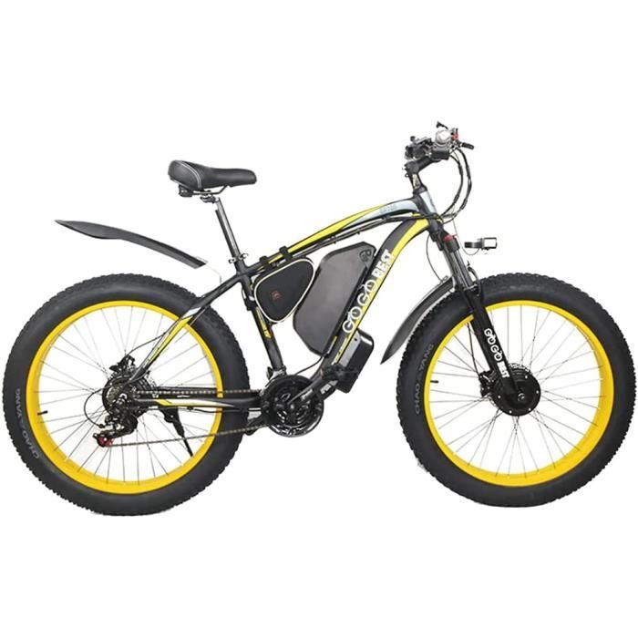 Vélo électrique VTT Fat Bike 26 Pouces 48V 16Ah - Moteur Brushless, Freins Hydrauliques, Autonomie Jusqu'à 100 Km