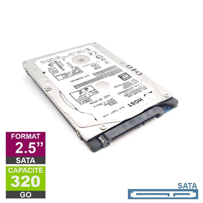 Disque Dur 500Go SATA 2.5 HITACHI 5K500 B-500 HTS545050B9A300 5400rpm