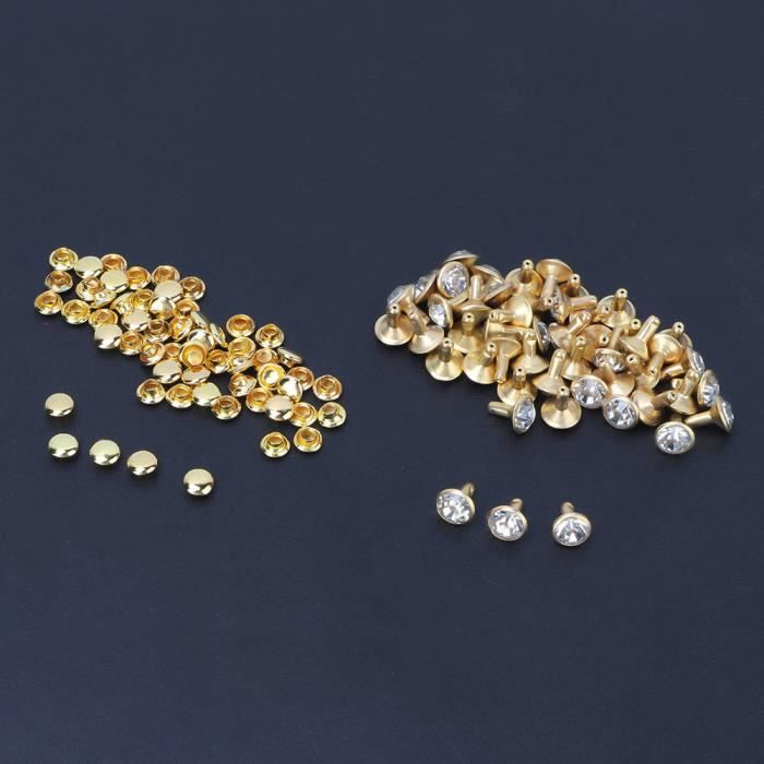 Lot 640 Rivets Cristal & Punk Métal - Clous Décoratifs Pour Cuir, Vêtements, Chaussures, Sacs, DIY Créatif