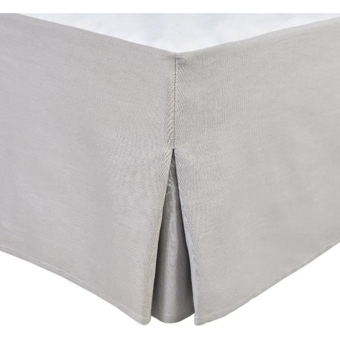 Cache sommier - HOME LINGE PASSION - 160 x 200 cm + 30 cm - Gris clair Cache sommier - HOME LINGE PASSION - 160 x 200 cm + 30 cm - Gris clair
