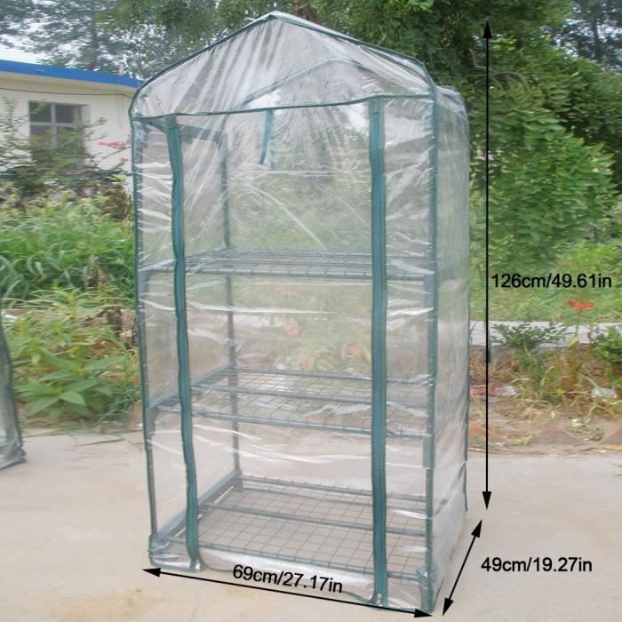 Serre de jardin MINIFINKER - 69x49x126cm - Imperméable et anti-UV - PVC transparent