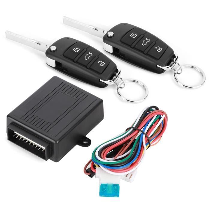 Système d'alarme de voiture universel 3 boutons Kit de télécommande sans clé à verrouillage central, noir Mothinseeto