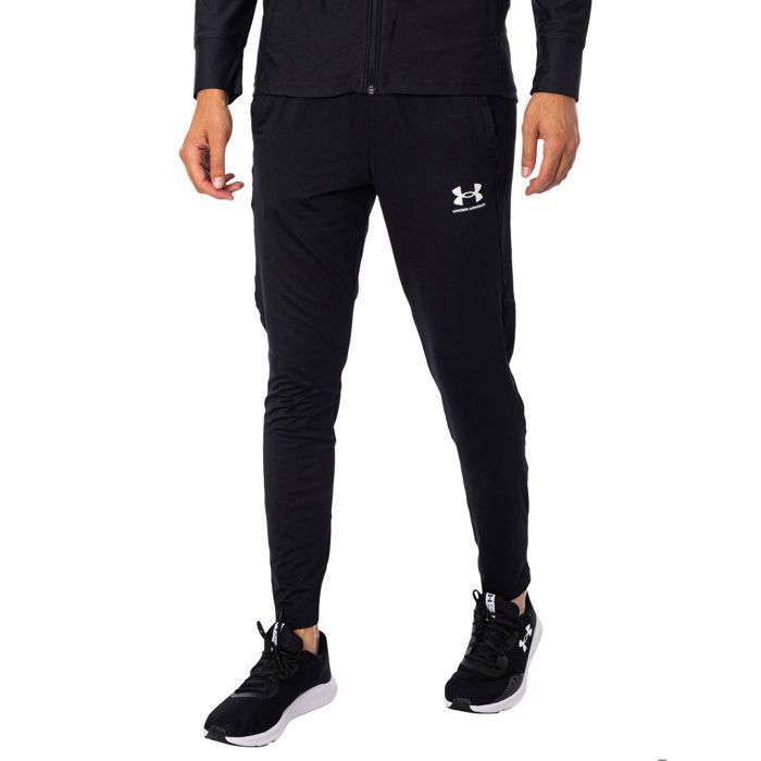 Jogging - Under Armour - Challenger - Noir - Taille élastiquée à cordon - Chevilles zippées