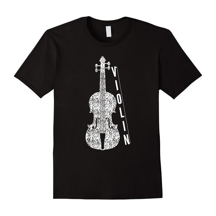 Vintage T Shirt Violon Illustration Musicien Cadeau D Anniversaire Hommes T Shirts Col Rond Vert Cdiscount Pret A Porter
