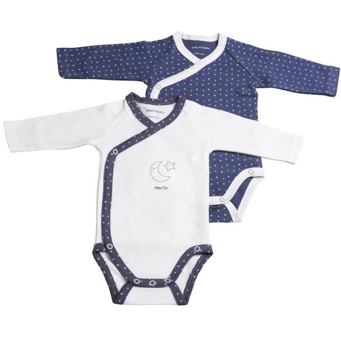Body bebe fille blanc manches longues avec col - Cdiscount