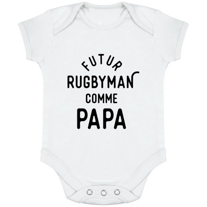 Body Bebe Cadeau Imprime En France 100 Coton Futur Rugbyman Comme Papa White Cdiscount Pret A Porter
