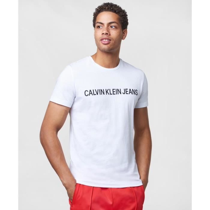 Calvin Klein T-Shirt Traveling Logo Blanc Blanc Cdiscount Prêt-à