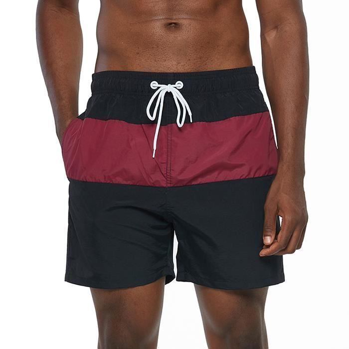 FUNMOON Shorts De Bain Hommes De Plage Natation Surf Sport Bermuda Vin