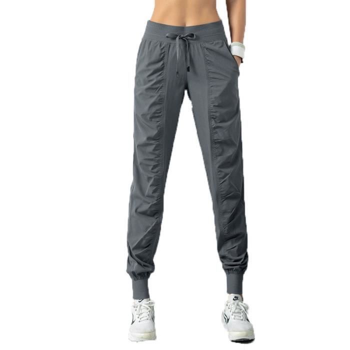 Pantalon de survêtement pour femme - Gris - Séchage rapide - Coupe ample - Hip hop - Sarouel