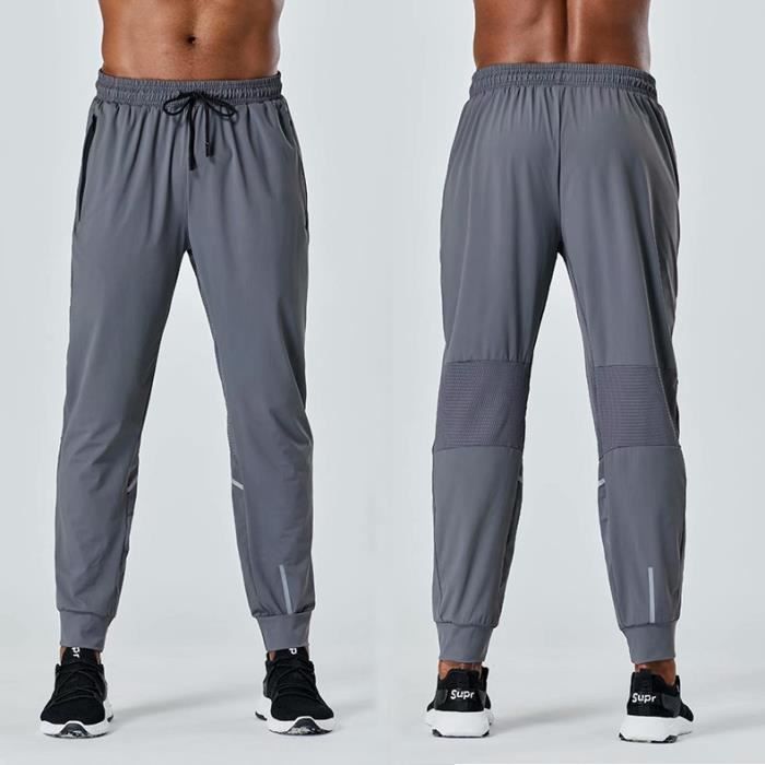 Survêtement De Jogging Homme Respirant Et Extensible - Pantalon De Sport Léger à Séchage Rapide, Avec Cordon De Serrage Et Poches Zippées