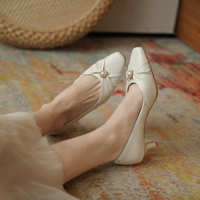 Escarpin beige plateforme cachée à talon aiguille grande taille du 35 au 44