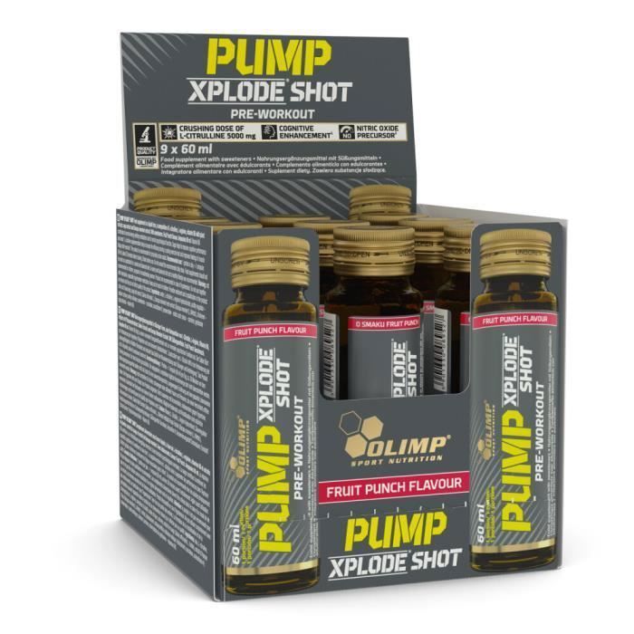 Pré-workout Olimp Pump Xplode - Sans Caféine, Goût Fruit Punch - 300 G - Neuf Sous Blister