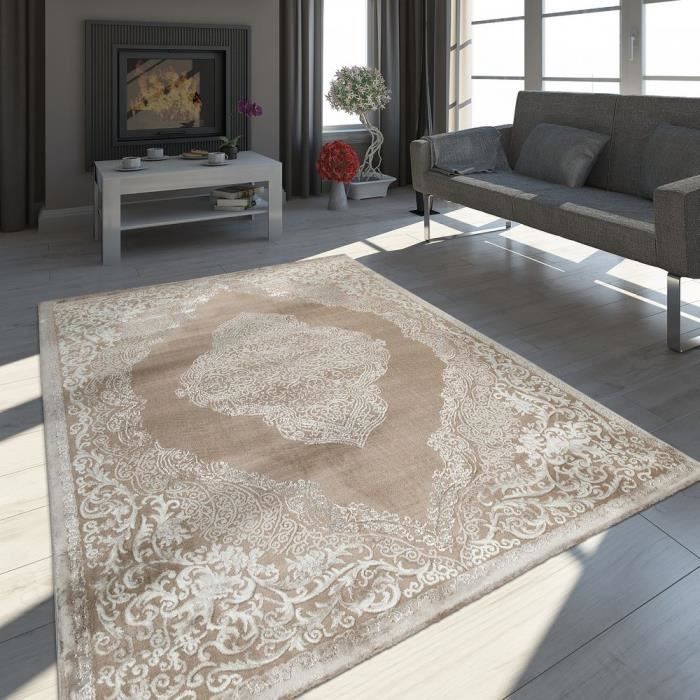 Cheap budget beige bordure médaillon oriental tapis petit moyen large 120x170 cm