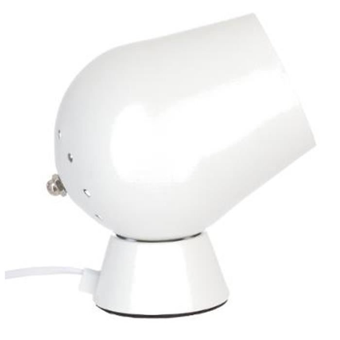 Lampe à pose design en fer coloris blanc - Dim : D 12 5 x H 18 cm