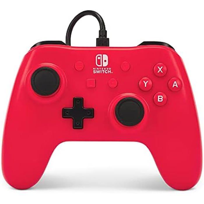 Manette filaire pour Nintendo Switch - POWERA - Manette filaire - Raspberry Red - Filaire - Rouge - Gamepad