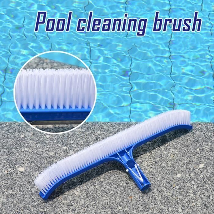 Brosse De Nettoyage Piscine 26 Cm – Tête De Brosse Courbée Pour Murs, Sols, Coins Et Carrelages, Poils PVC Résistants, Compatible Manche Télescopique