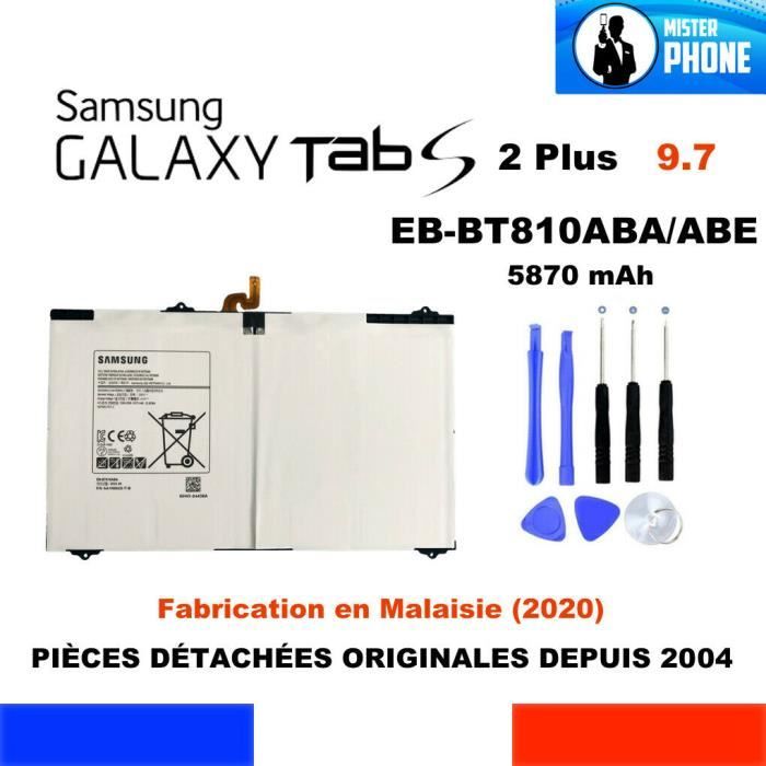 BATTERIE ORIGINALE SAMSUNG EB-BT810ABE GALAXY TAB S2 Plus 9.7 5870mAh OEM ORIGINE + KIT OUTILS DÉSASSEMBLAGE GENUINE BATTERY TOOLS