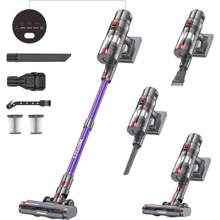 Aspirateur Balai Sans Fil Puissant 45KPa - Autonomie 50 Min - Portable Léger