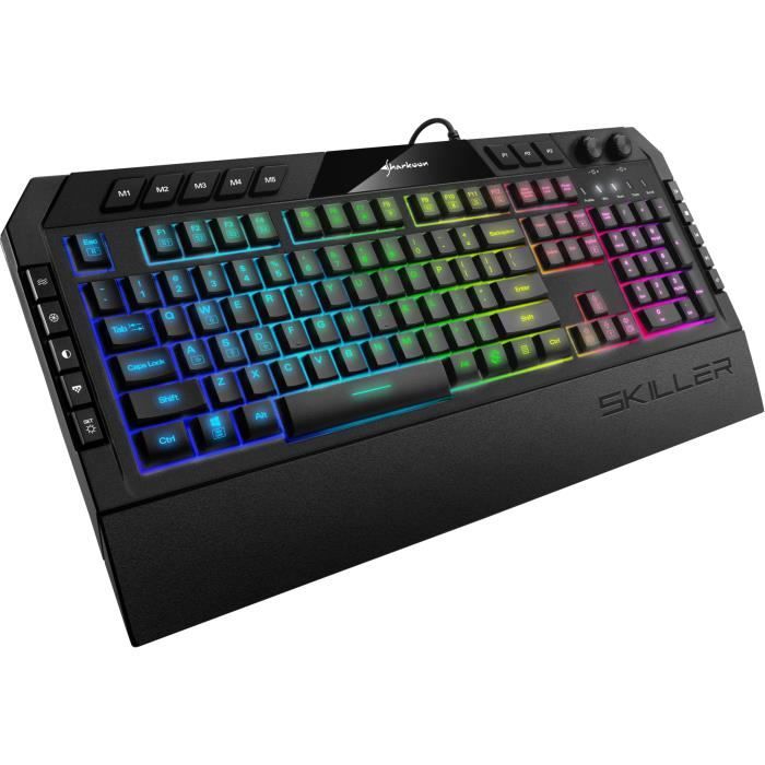 Clavier SHARKOON SKILLER SGK5 USB Filaire 6 Zones RGB Touches clavier-sharkoon-skiller-sgk5-usb-filaire-6-zones-rgb-touches