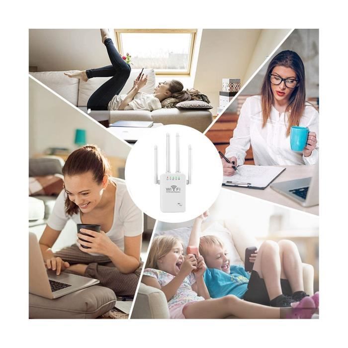 Répéteur WiFi PIX-Link 300 Mbps, 4 Antennes Externes 2.4 GHz - Amplificateur De Signal, Portée Jusqu'à 50 M, 5 Modes - 5