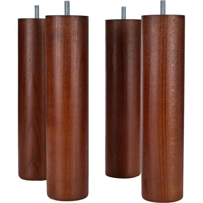 La Fabrique de Pieds Set van 4 bedpoten, hout, kersenhout, 25 x 7 x 7 cm
